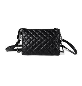 Tapa Nylon Puffer Quilt Crossbody Bag with Chain Strap