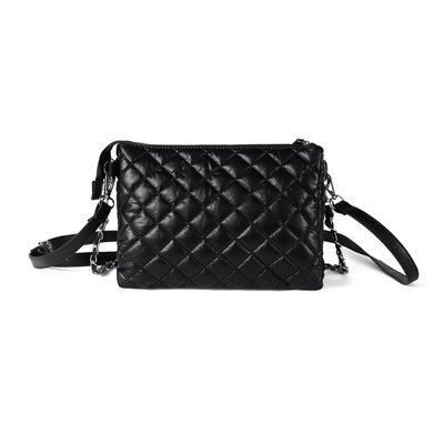 Tapa Nylon Puffer Quilt Crossbody Bag with Chain Strap