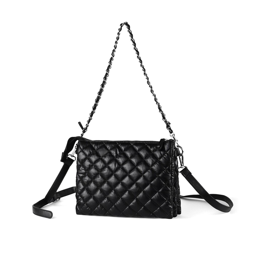 Tapa Tapa Nylon Puffer Quilt Crossbody Bag with Chain Strap