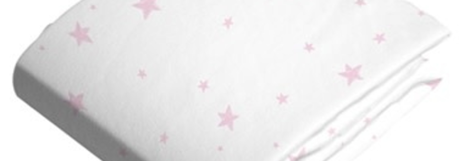 Drap pour poussette ou panier en flanelle - Étoiles roses