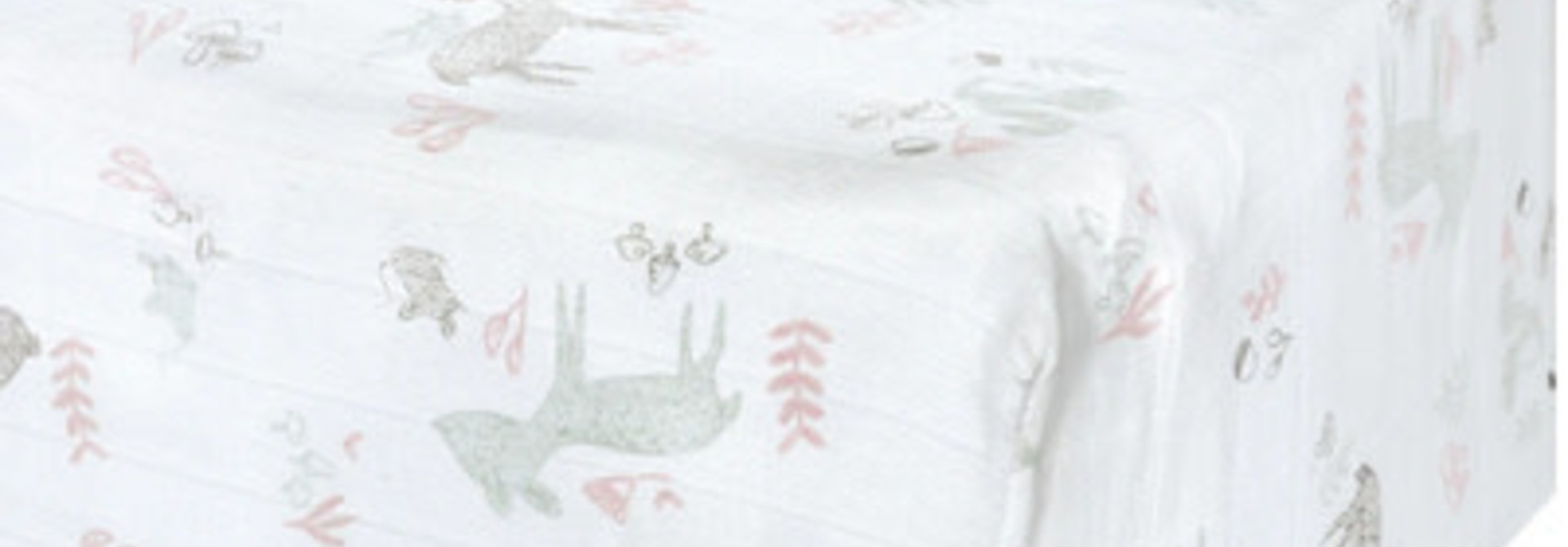 Drap contour en mousseline - Forêt rose