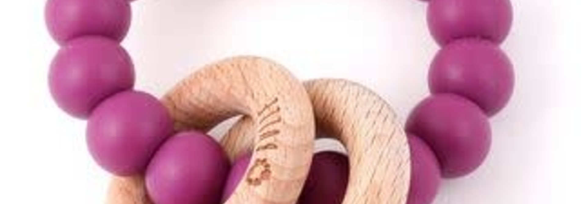 Hochet à mordiller - Clic Clac Aubergine