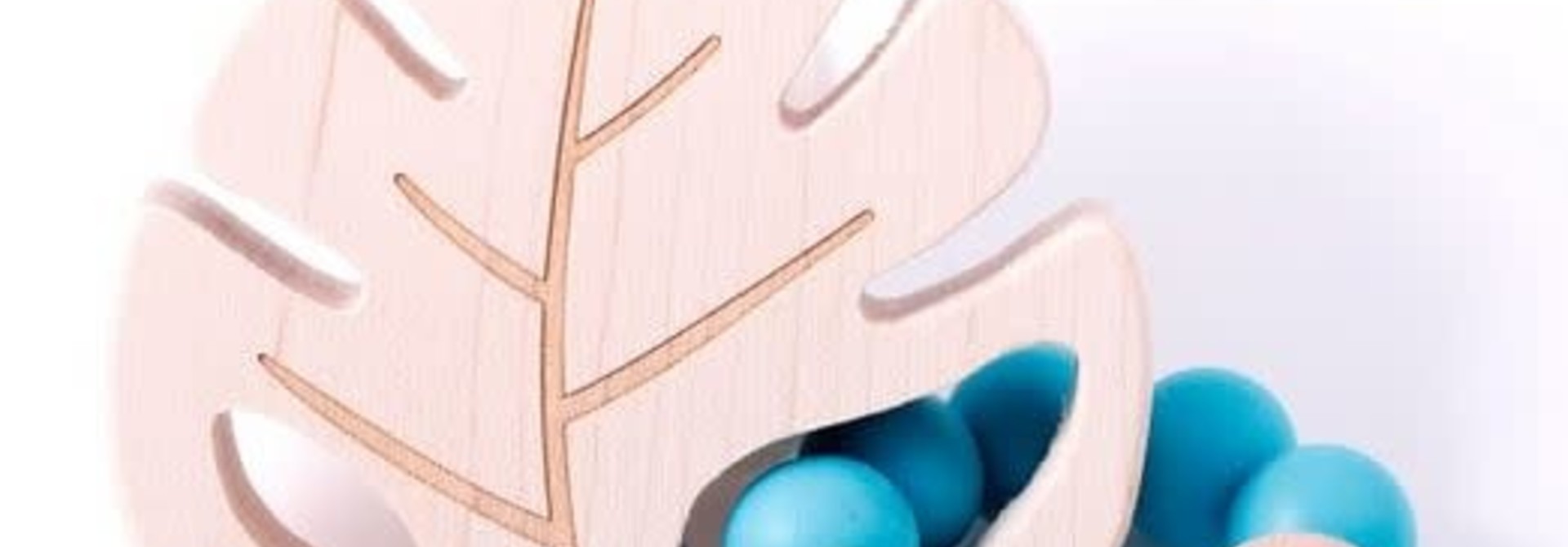 Hochet à mordiller - Feuille Turquoise