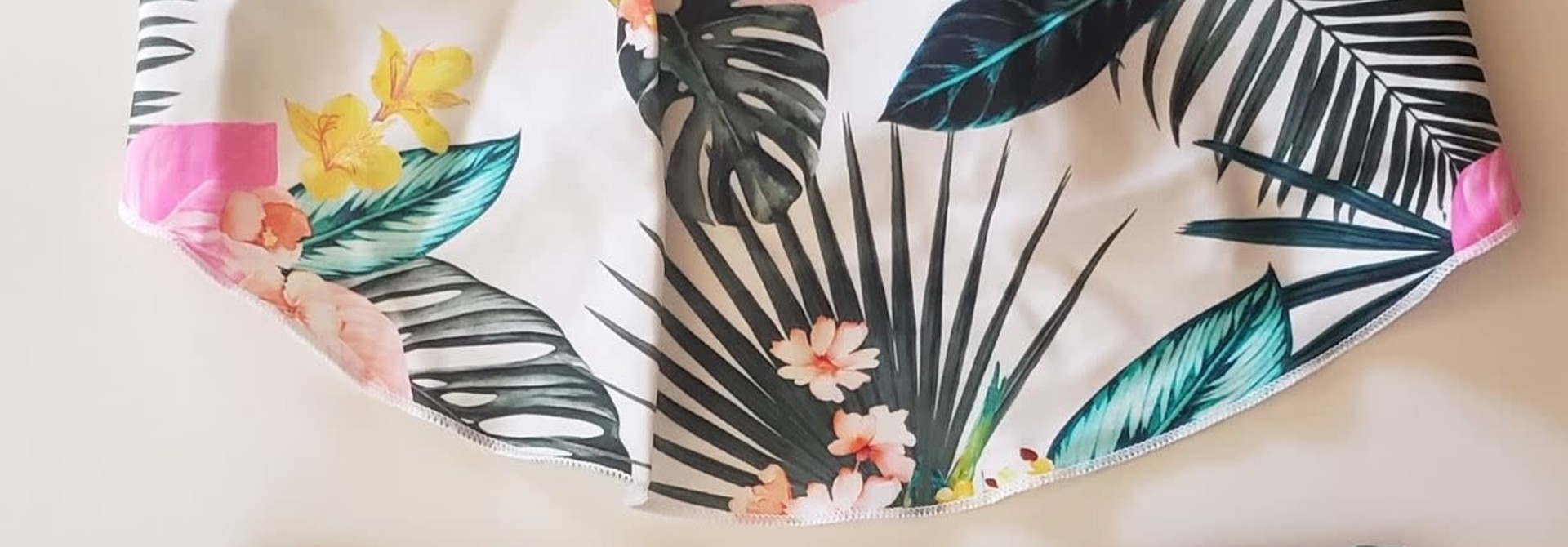 Maillot 2 pièces à volants - Tropical blanc