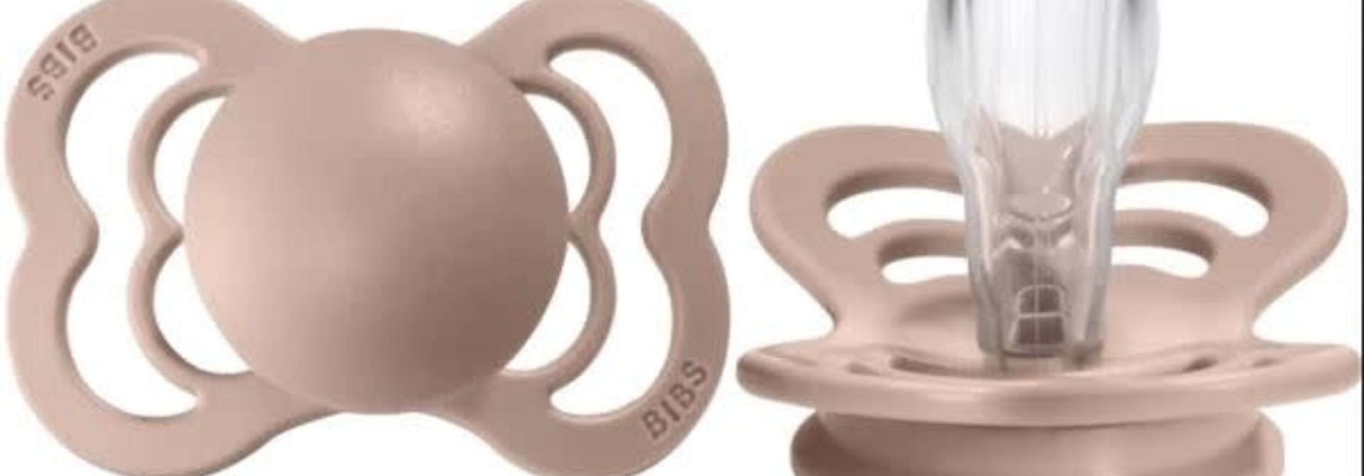 Suce Bibs Suprême SILICONE boîte de 2 - Blush