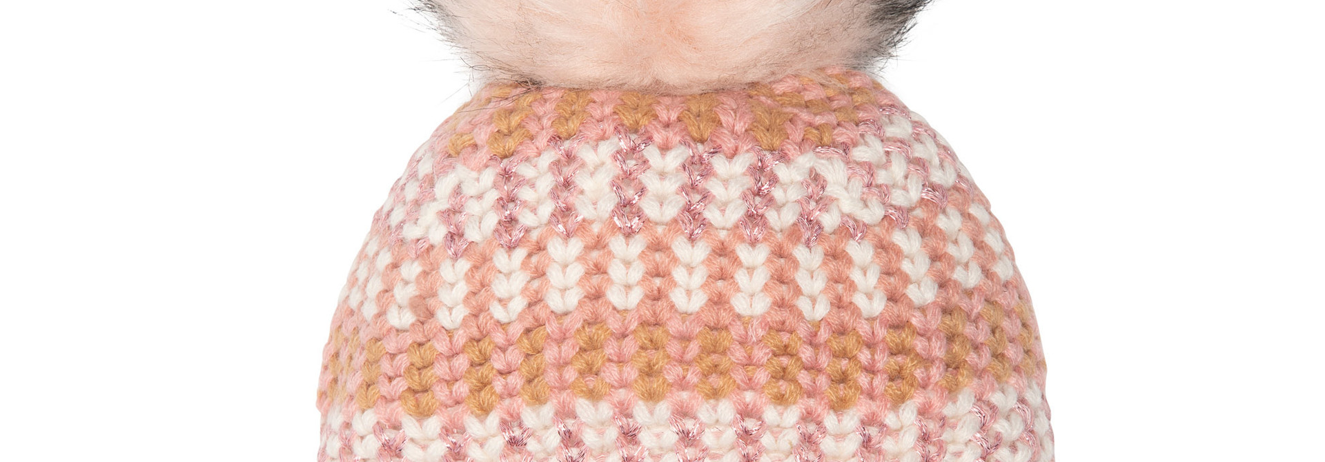 Tuque en tricot pompon Rose