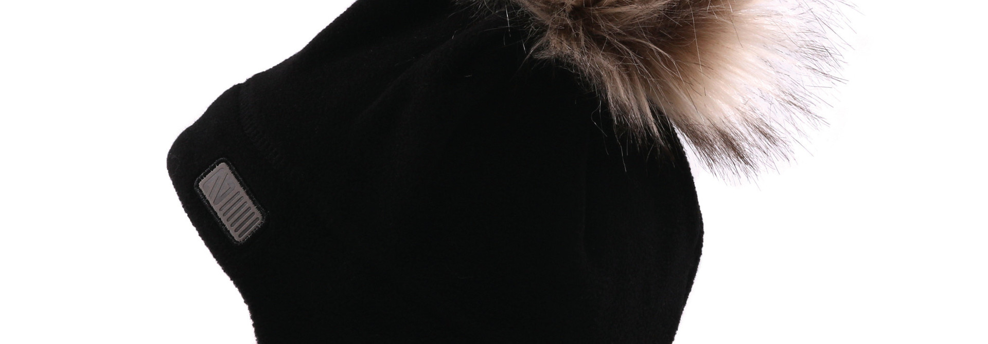 Tuque en polar avec oreilles Noire