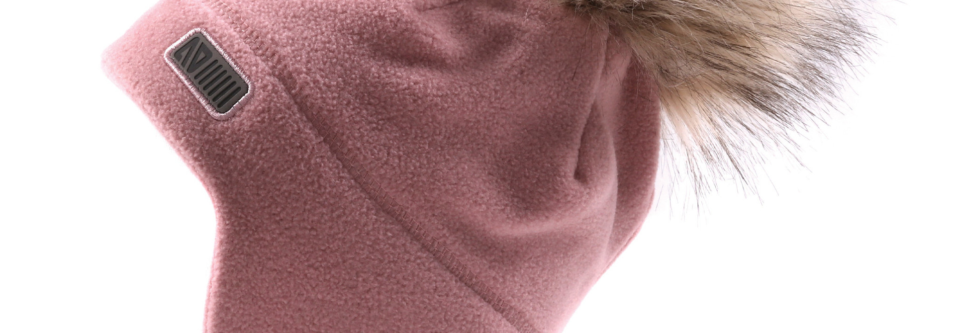 Tuque Pompon bébé en polar avec oreilles Rose