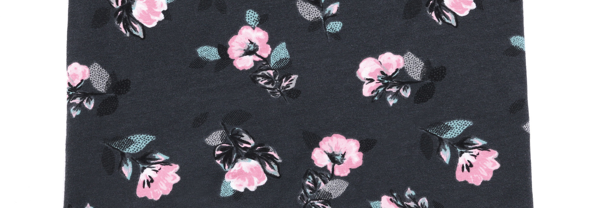 Cache-cou en jersey Charcoal Fleurs