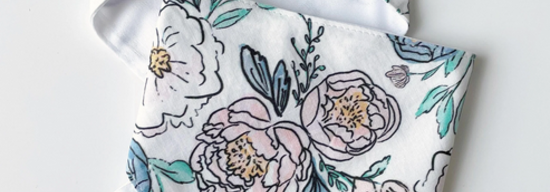 Bavoir de dentition - Fleurs Anglaises