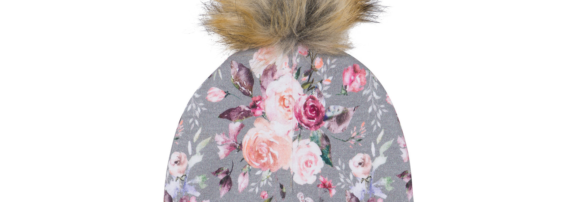 Bonnet à pompon amovible Gris