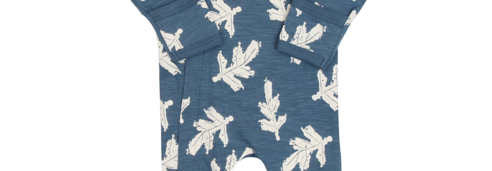 Pyjama Jersey Zipper - Feuilles Bleu