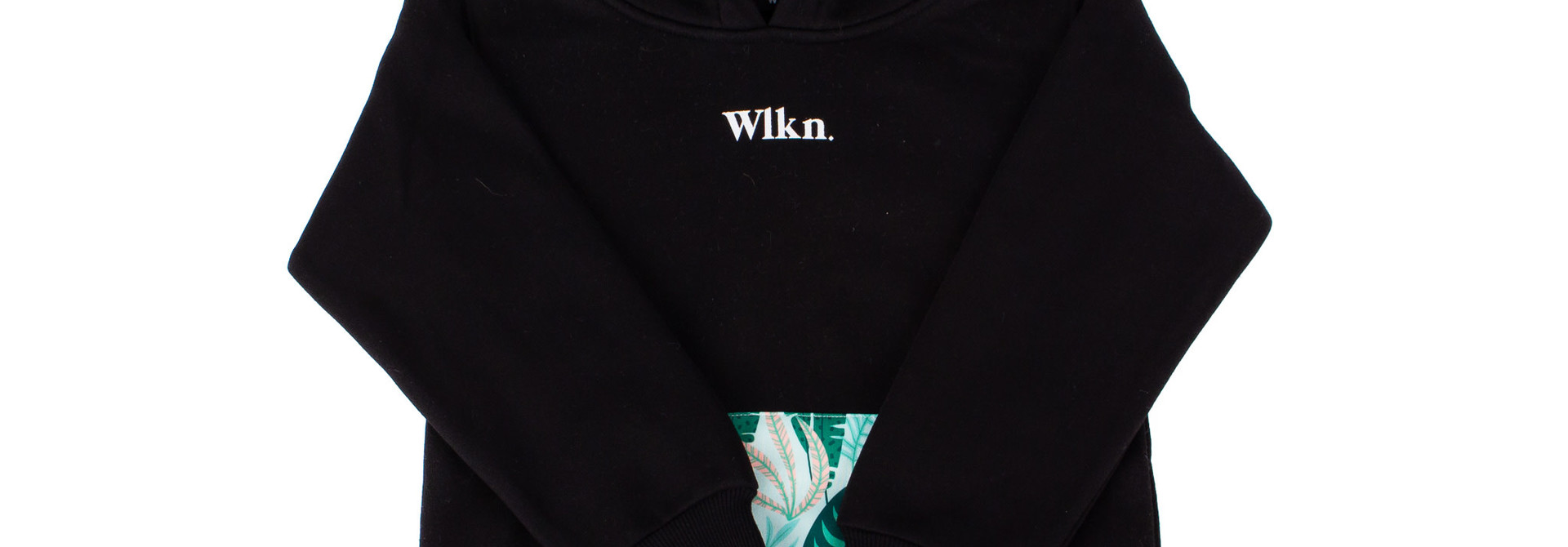 Hoodie Black VINTAGE - LEAVES