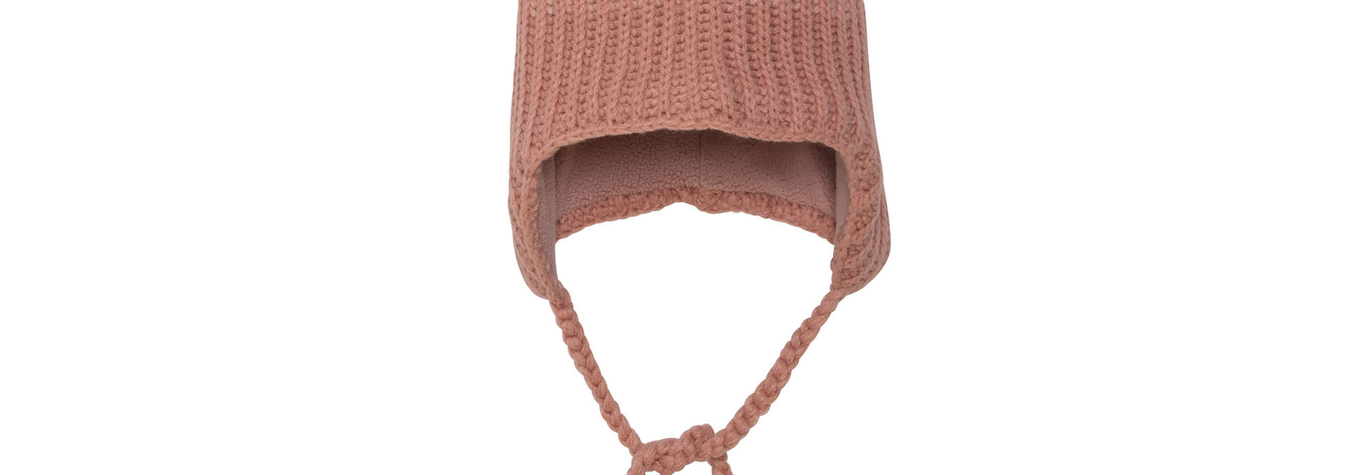 Tuque à oreilles en tricot - 2X2 ROSE