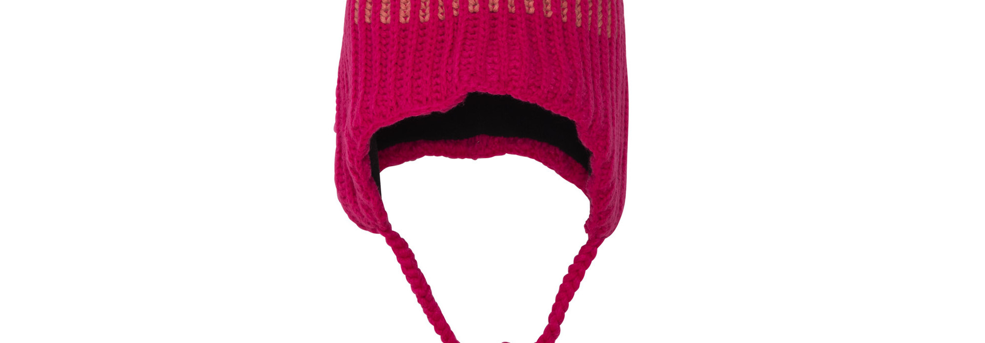 Tuque à oreilles en tricot - 2X2 FUCHSIA