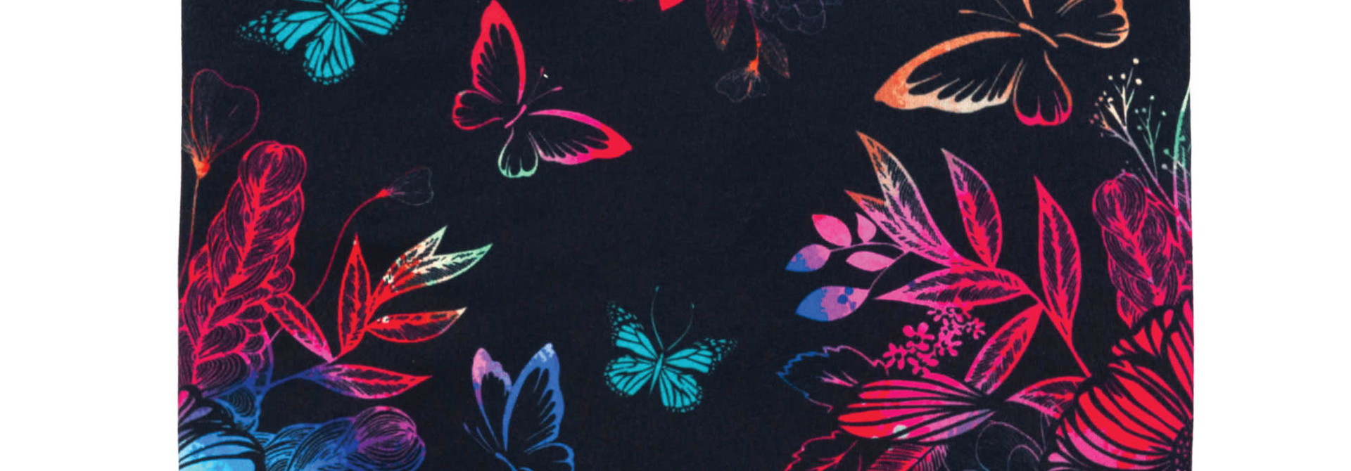 Cache-cou noir Mini - PAPILLONS MULTI