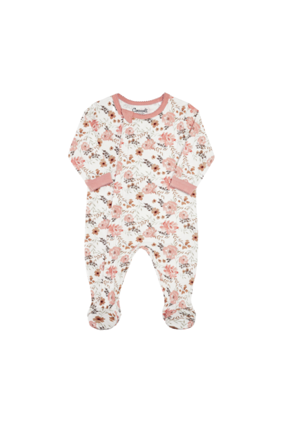 Pyjama à Zipper en Cotton-Modal - CRÈME FLORALE
