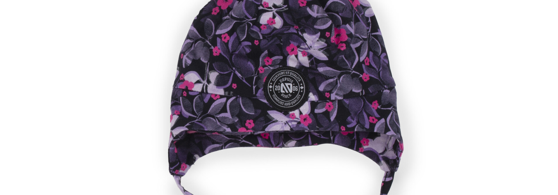 Tuque en jersey à oreilles doublée en micropolaire MINI - F23 ROSE