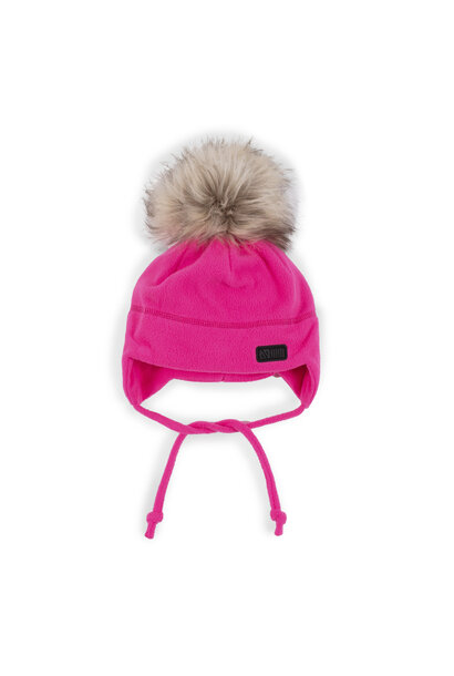 Tuque en micropolaire avec oreilles BASIC - F23 FUCHSIA