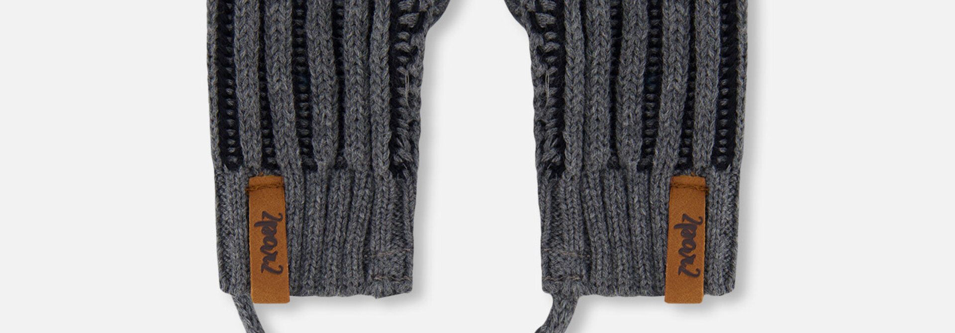 Mitaines en tricot avec corde - ANTHRACITE