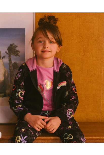 Cardigan à capuche - ÉTOILES, ARC-EN-CIEL & COEURS