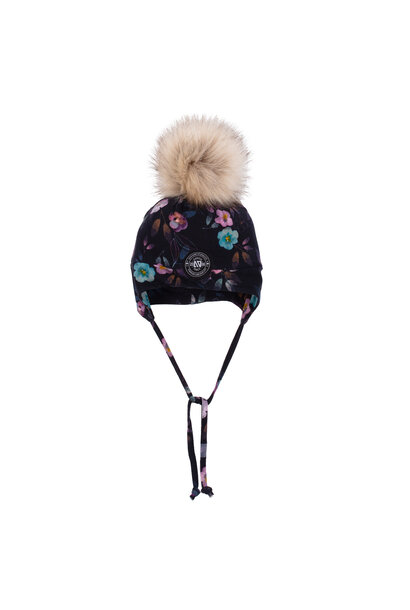 Tuque en jersey avec oreilles doublée en micropolaire MINI - LEA