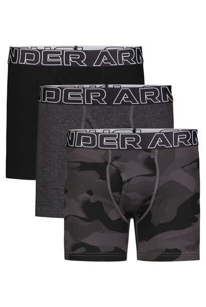 Boxer Perfo 3pk COTON Gris - UA BASIC