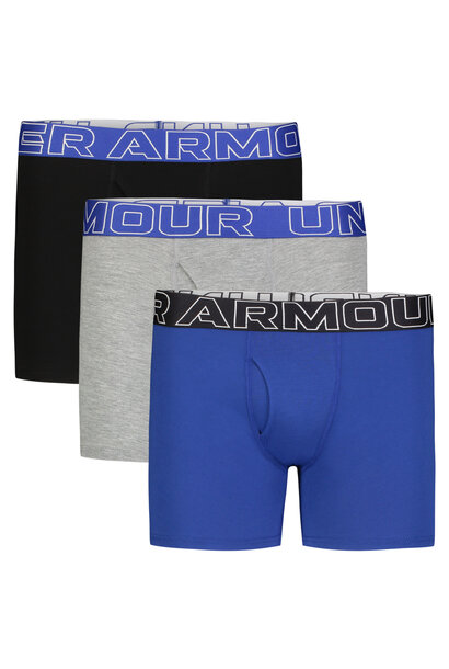 Boxer Perfo 3pk COTON Bleu - UA BASIC
