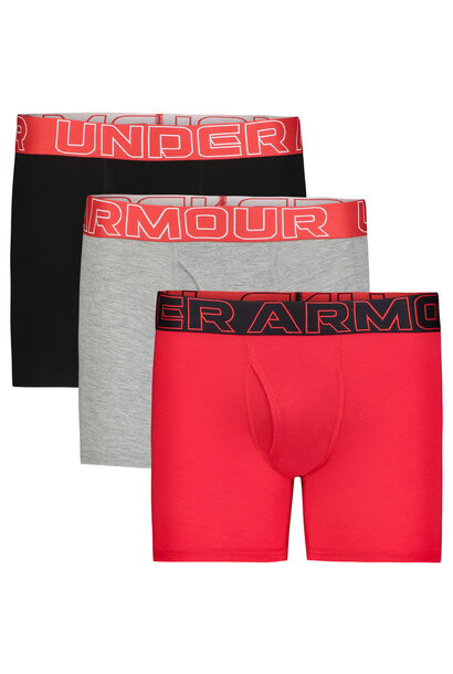 Boxer Perfo 3pk COTON Rouge - UA BASIC