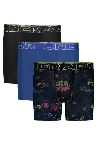 Boxer Perfo 3 pk TECH Bleu - UA BASIC