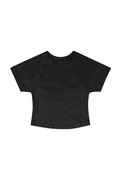 Crop TOP RIB NOIR - GLOSS
