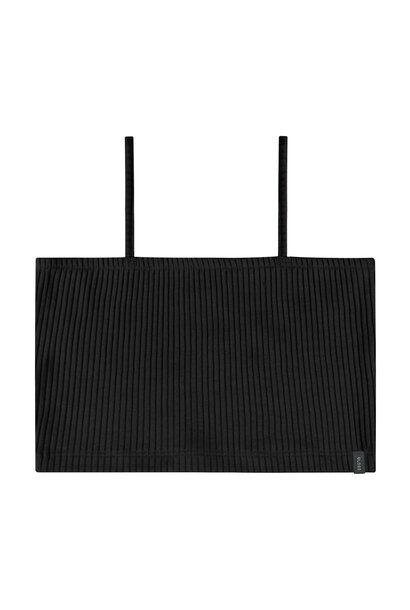 Tube RIB CROP TOP NOIR - GLOSS