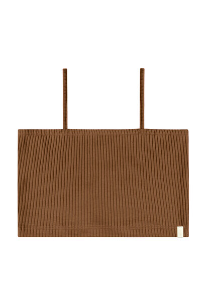 Tube RIB CROP TOP CARAMEL - GLOSS