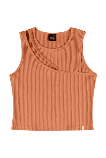Cami RIB TOP CROISÉ ORANGE - GLOSS