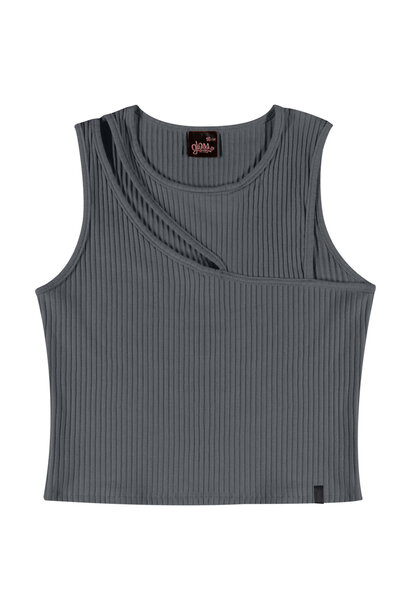 Cami RIB TOP CROISÉ GRIS - GLOSS