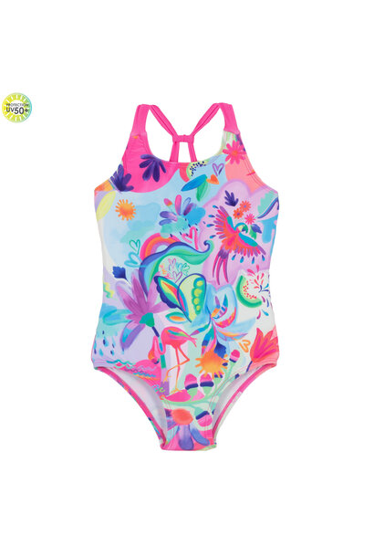 Maillot UV une-pièce - FLAMANT ABSTRAIT