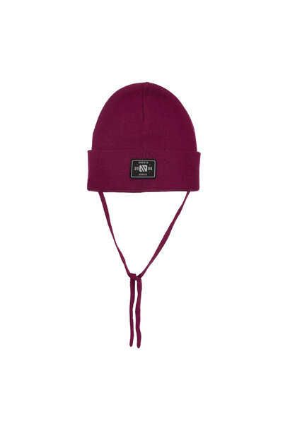 Tuque en tricot avec cordons MAUVE MINI - BASIC