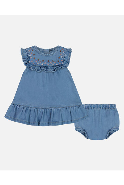 Ensemble robe & bloomer en denim MINI - LA VIE EN ROSE