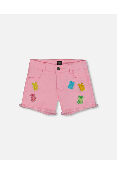 Short denim avec écussons - BONBONS À GOGO