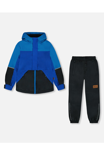 Vêtements d'extérieur mi-saison deux pièces - BLUE COLORBLOCK