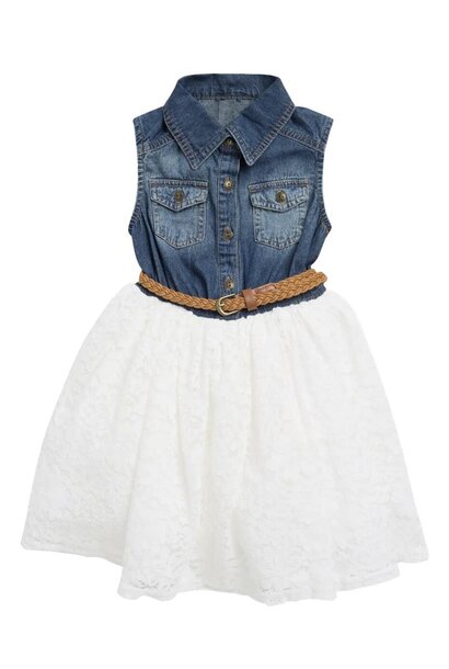 Robe en denim avec ceinture - PETITE DENTELLE