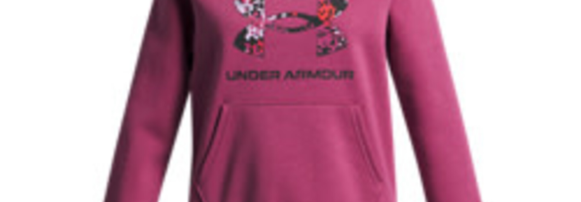 Hoodie RIVAL FLEECE Big Logo Fucshia - UA SPACES JUNIOR