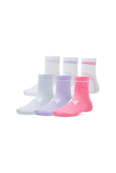Chaussettes Courtes Rose 6pk - UA BASIC JUNIOR