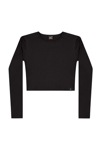 Chandail Rib CROP NOIR - GLOSS