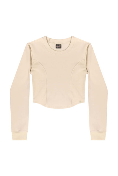Chandail CROP Cintré CREME - GLOSS