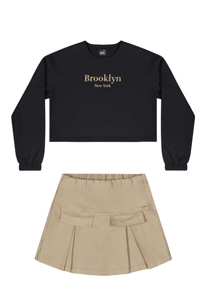 Jupe-Culotte et Crop NOIR BROOKLYN GLOSS