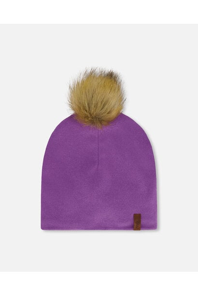 Bonnet en jersey avec pompom - MAUVE BOUG