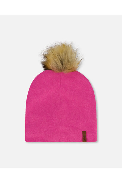 Bonnet en jersey avec pompom - ROSE FANDA