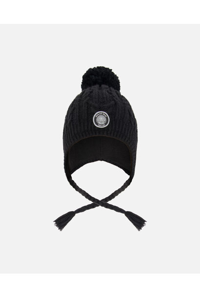 Tuque d'hiver péruvienne en tricot (doublé) - ANTHRACITE