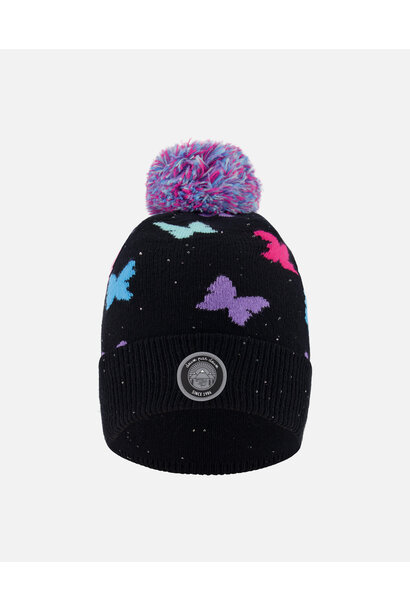 Tuque d'hiver en tricot (doublé) - PAPILLONS PASTELS